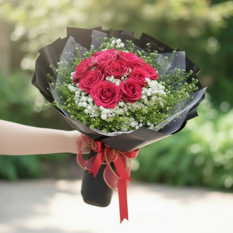 Crimson Elegance Flower Bouquet