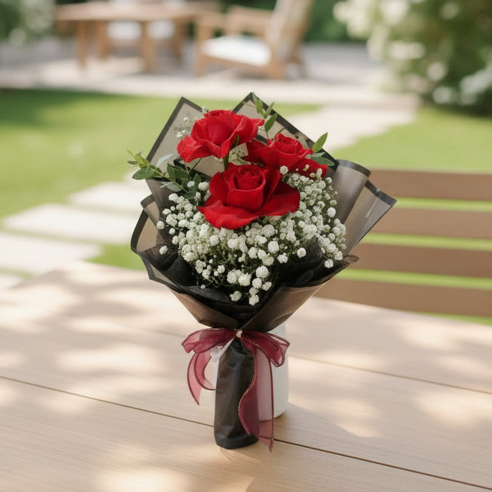 Scarlet Trio Flower Bouquet