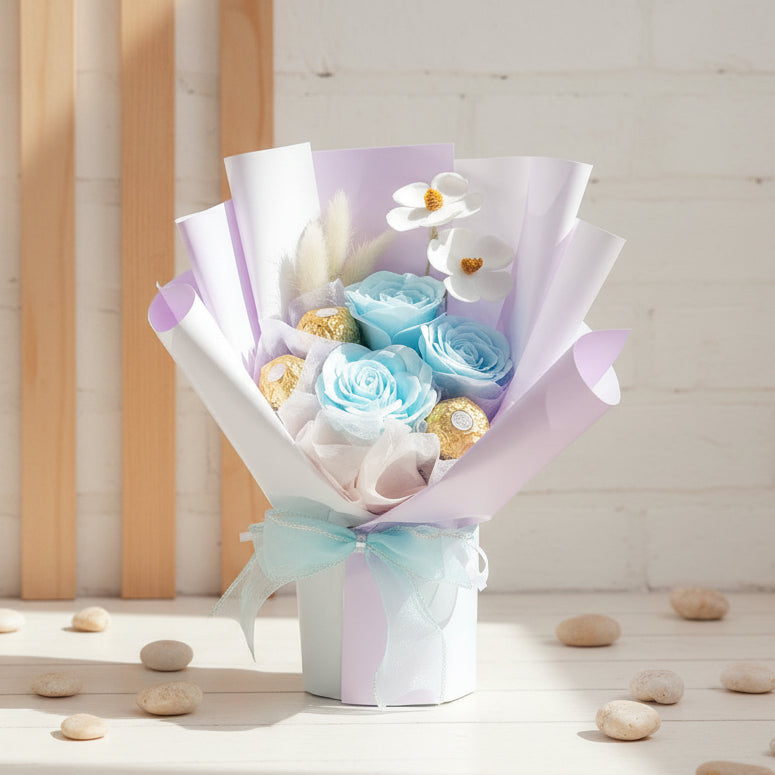 Blue Velvet Soap Flower Bouquet