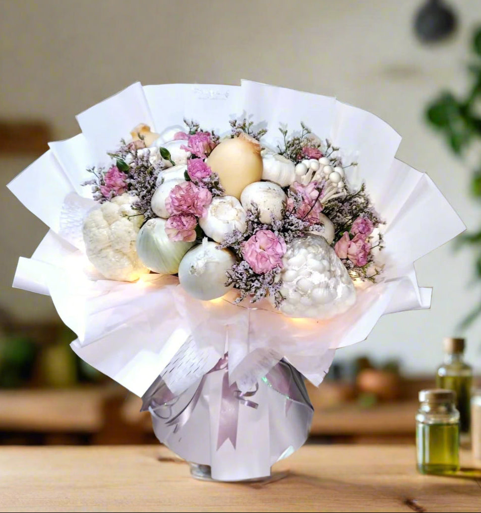 Ivory Garden Flower & Veggie Bouquet