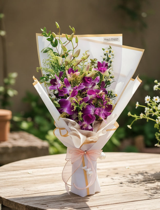 Orchid Meadow Flower Bouquet
