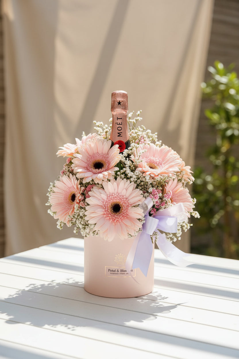 Blush Petals Flower Bloom Box